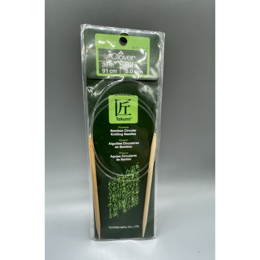 Takumi Clover Bamboo Circular Knitting Needles 36"‎ Size8/5mm